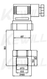 KAP19平膜片壓力變送器尺寸圖